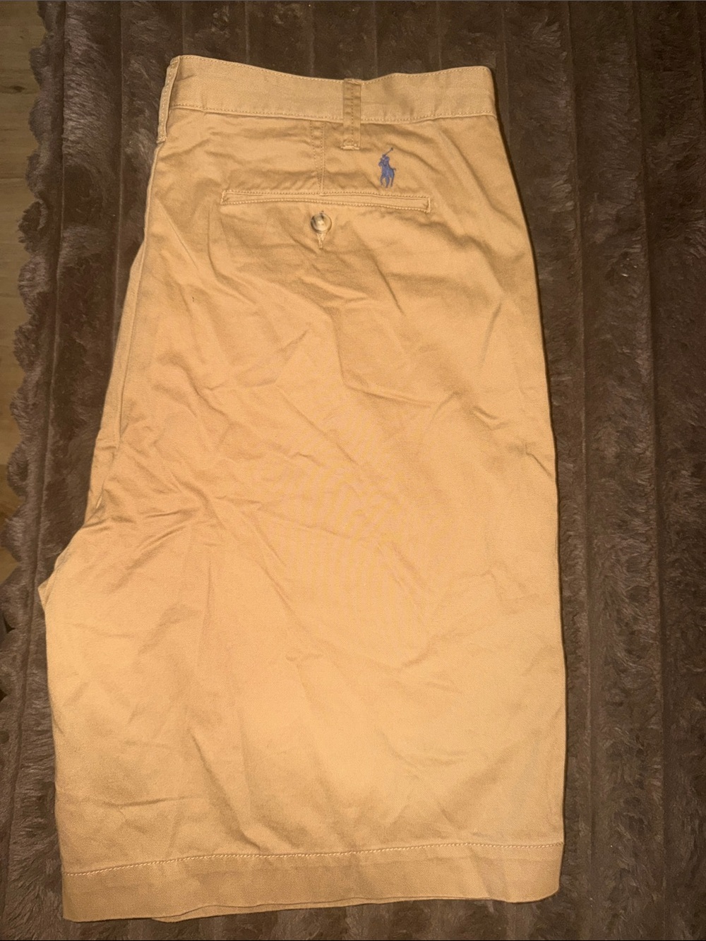 Ralph Lauren Men’s Tan Cotton Chino Shorts with Embroidered Pony new without tag